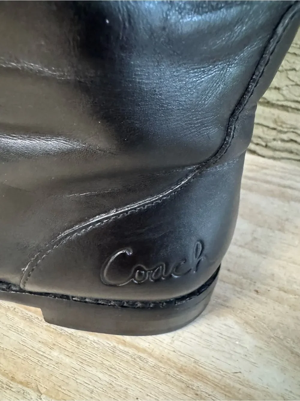 Coach Cheyenne black leather over the knee boots size 6.5